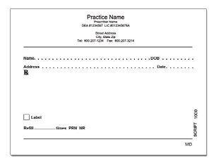 Non-Secure Printed Prescription Pads